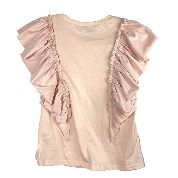 Harper Sleeveless Blouse Tank Ruffle Accent Women’s Medium Peach Summer Top - Picture 2 of 8